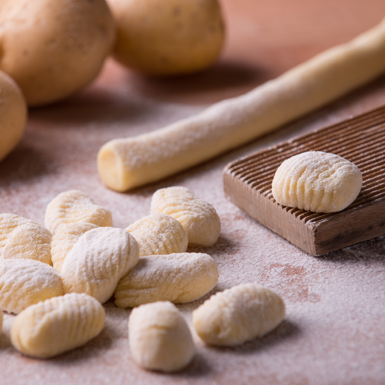 Homemade Gnocchi being rolled