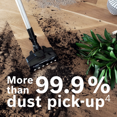 Vacuuming up dirt