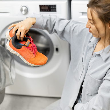 Shoes going in the washing machine