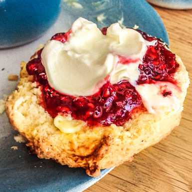 Close up image of a scone