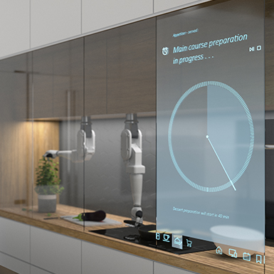 A kitchen with smart technology 